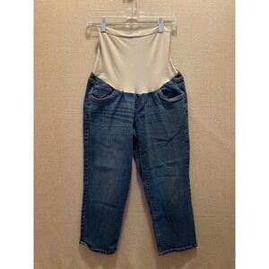 Oh Baby Maternity Jeans/Capri Women's Large Blue Denim